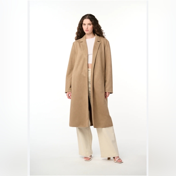 BlankNYC Vegan Suede Trench Coat Ladies Size Small NWT Women's Snack Bar Coat - Picture 5 of 9